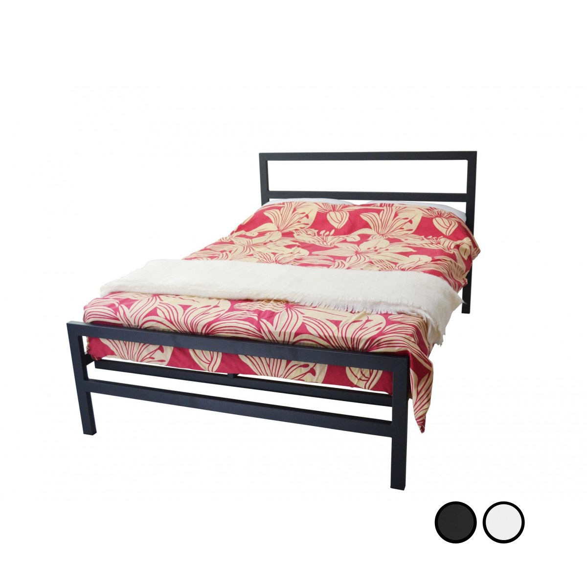 Eaton Contract Mesh Metal Bed - 4ft6 Double - Black - Beds-To-Go
