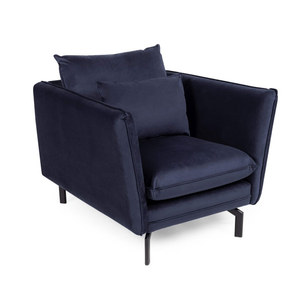 Montclair 1 Seater Fabric Sofa - Navy - Sigrid Mills