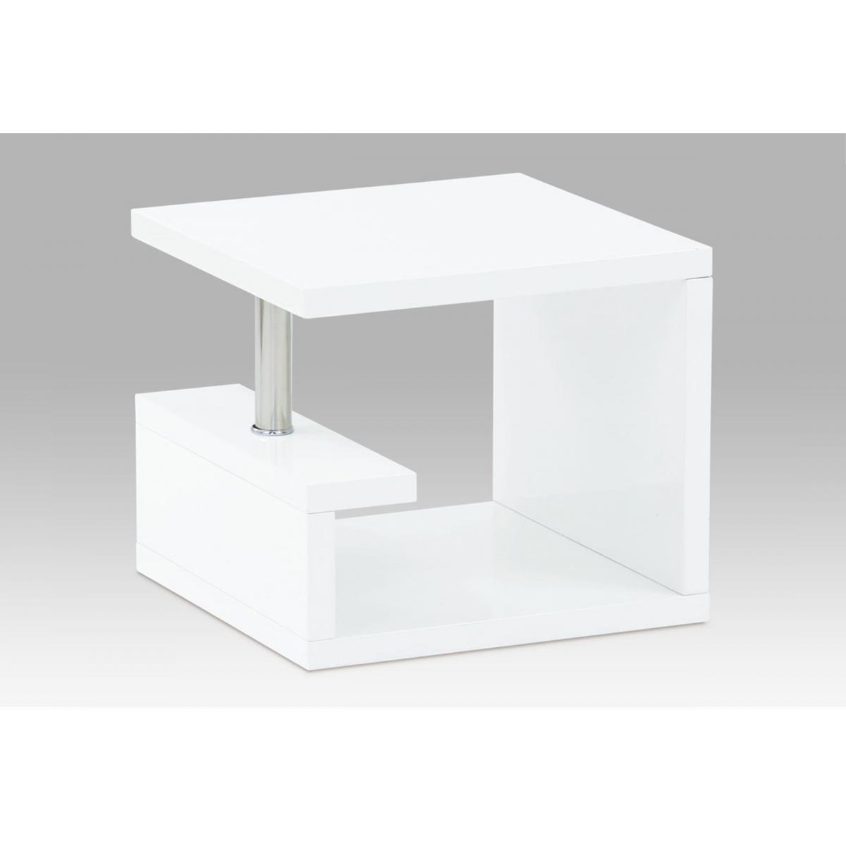 Clydebank High Gloss Lamp Side Table - White - Sigrid Mills