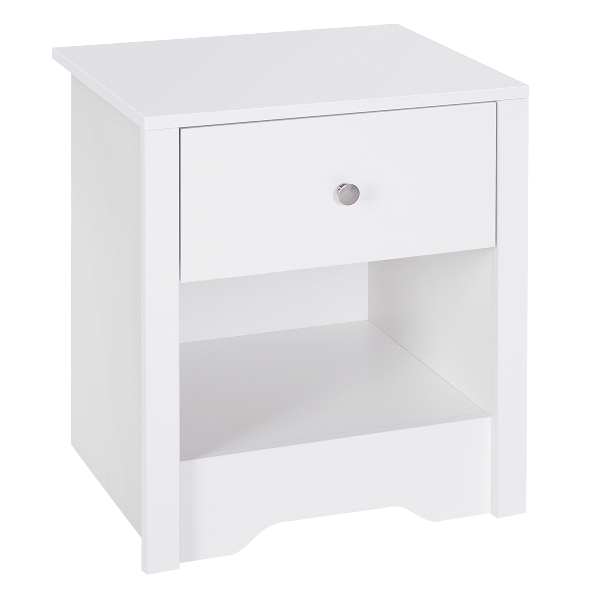 Bedside Table - ISLIN Nightstand White 53cm - Life Essentials