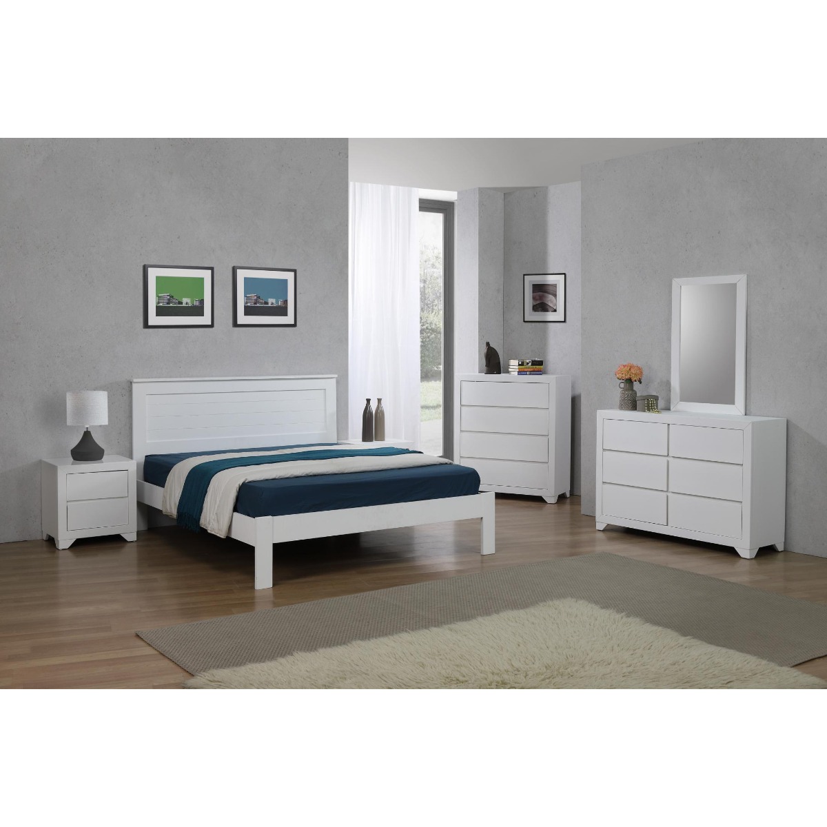 Gelligaer Serenity in White Solid Wooden Frame Bed - 4ft Small Double - Sigrid Mills
