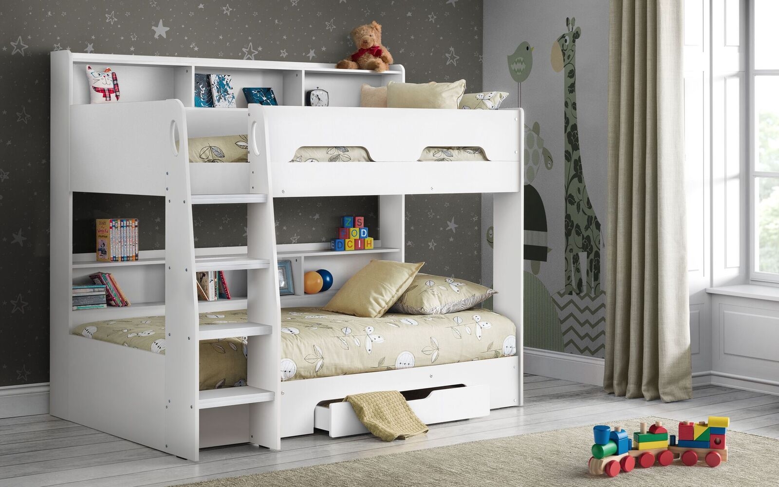 Orion White Bunk Bed - JB Collections
