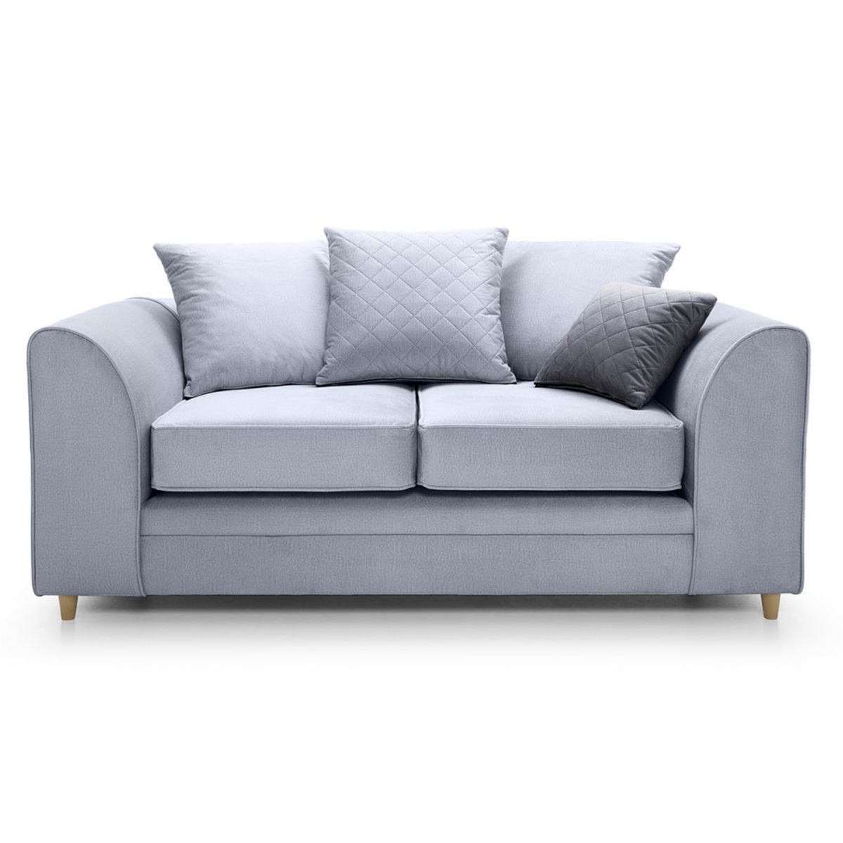 Chic Velvet 2 Seater Sofa - Silver - Moonlight Interiors