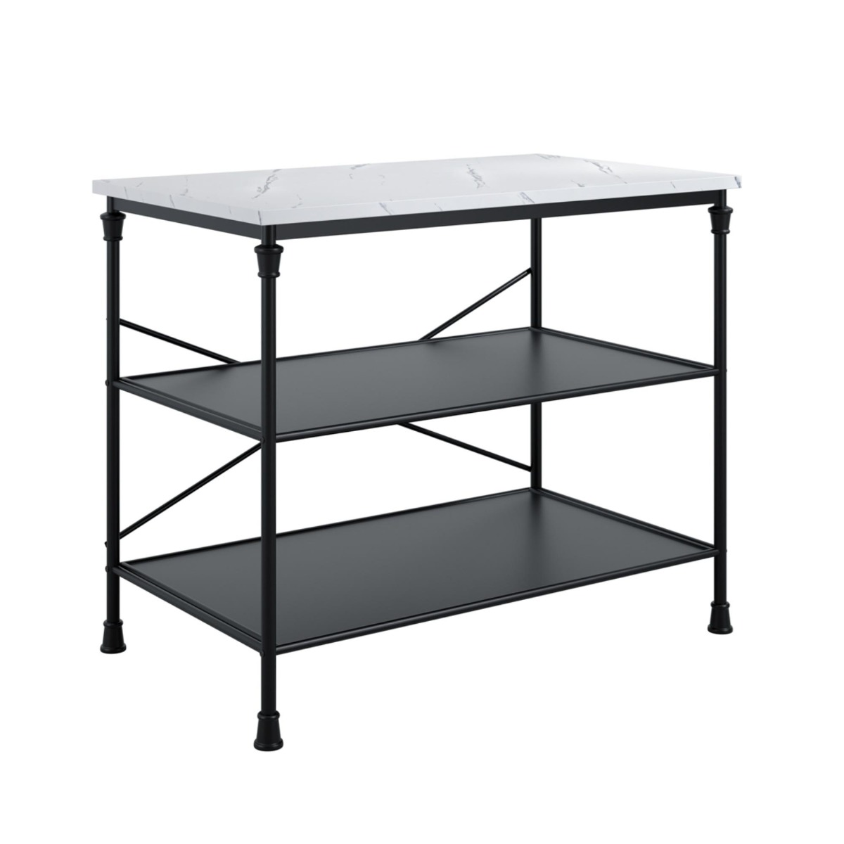 Sergio Kitchen Island - Marble Effect - Leeds Plywood