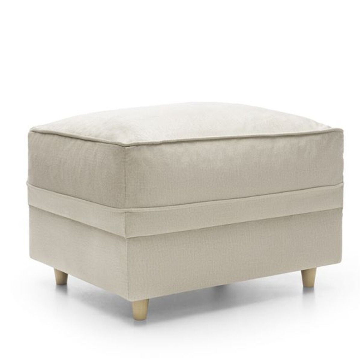 NIOMI Velvet Footstool - Cream - Moonlight Interiors