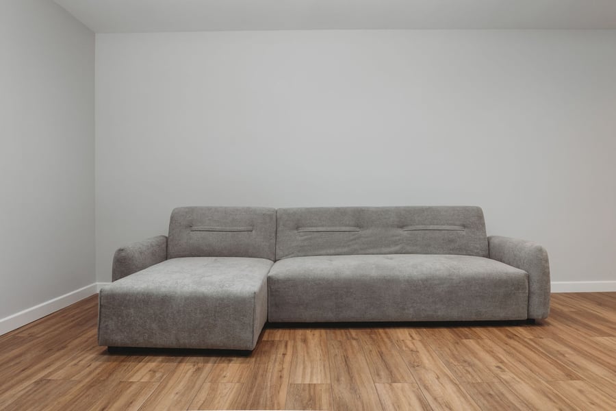 WALCOTE Fabric 4 Seater L Shaped Corner Sofabed - Grey, Reversible Facing - Avellino & Wells