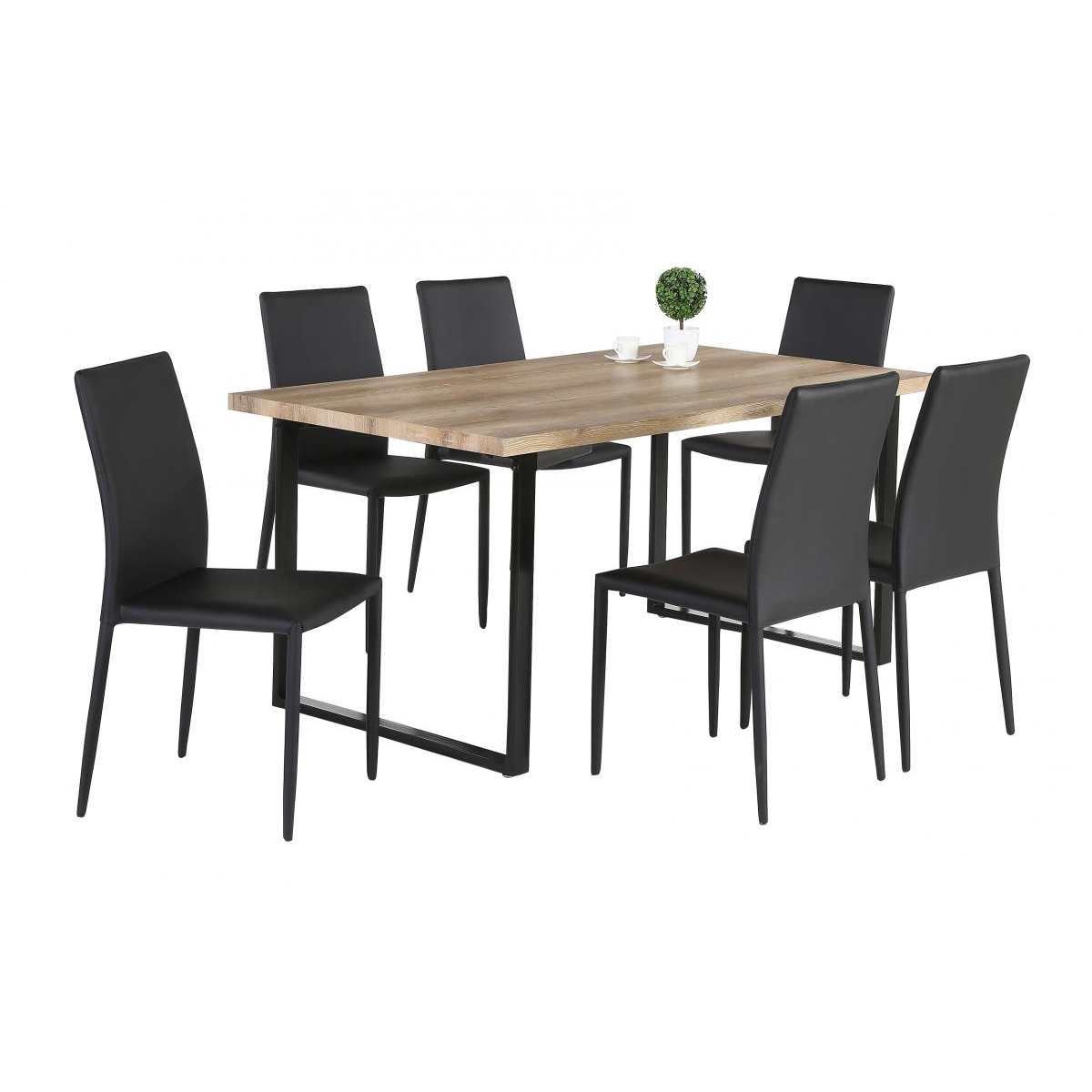 Rustic Elegance Sandhurst Natural Oak Effect Dining Table with Black Metal Legs - Sigrid Mills