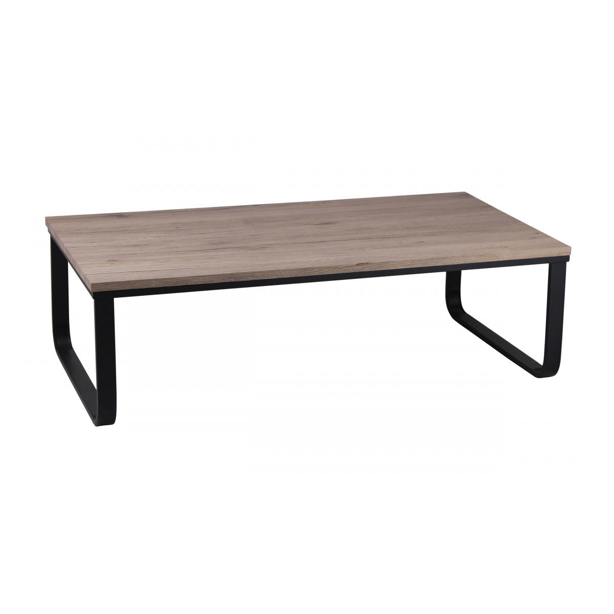 Rustic Elegance Sandhurst Natural Coffee Table with Stylish Black Metal Legs - Sigrid Mills