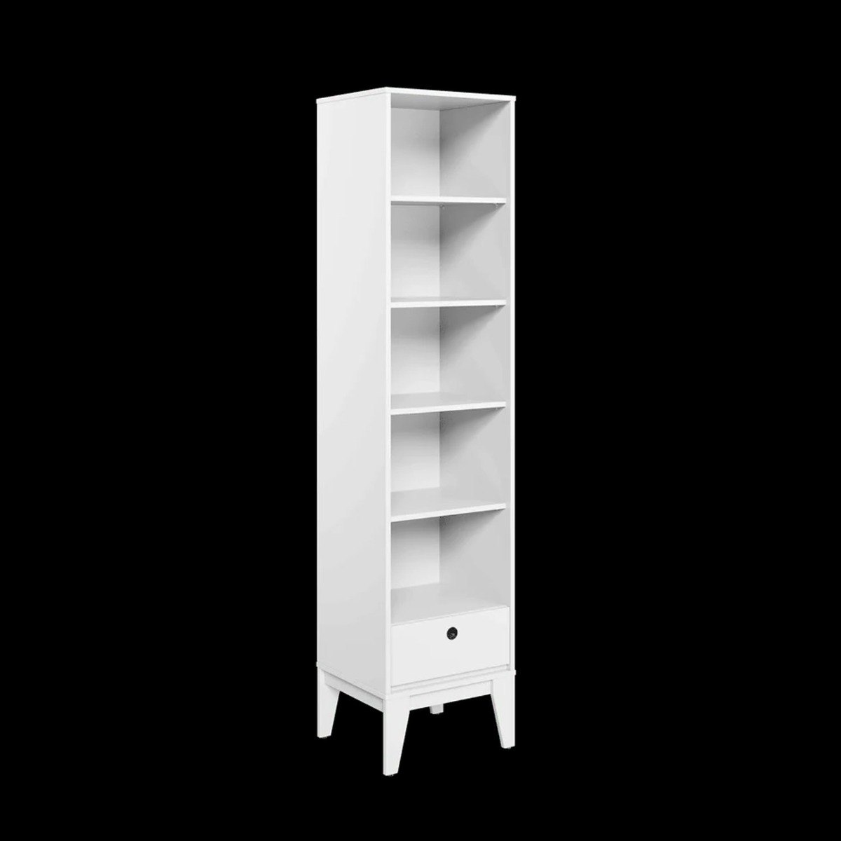 Palazzo Tall Cabinet with 1 Drawer - White - Art Nest