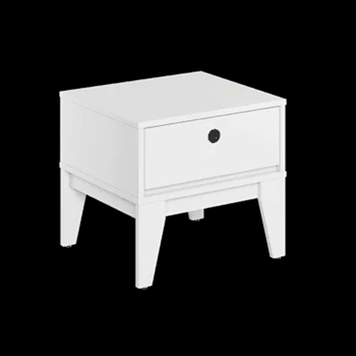 Bedside Table - PALAZZO 1 Drawer Nightstand White Matt 46cm - Art Nest