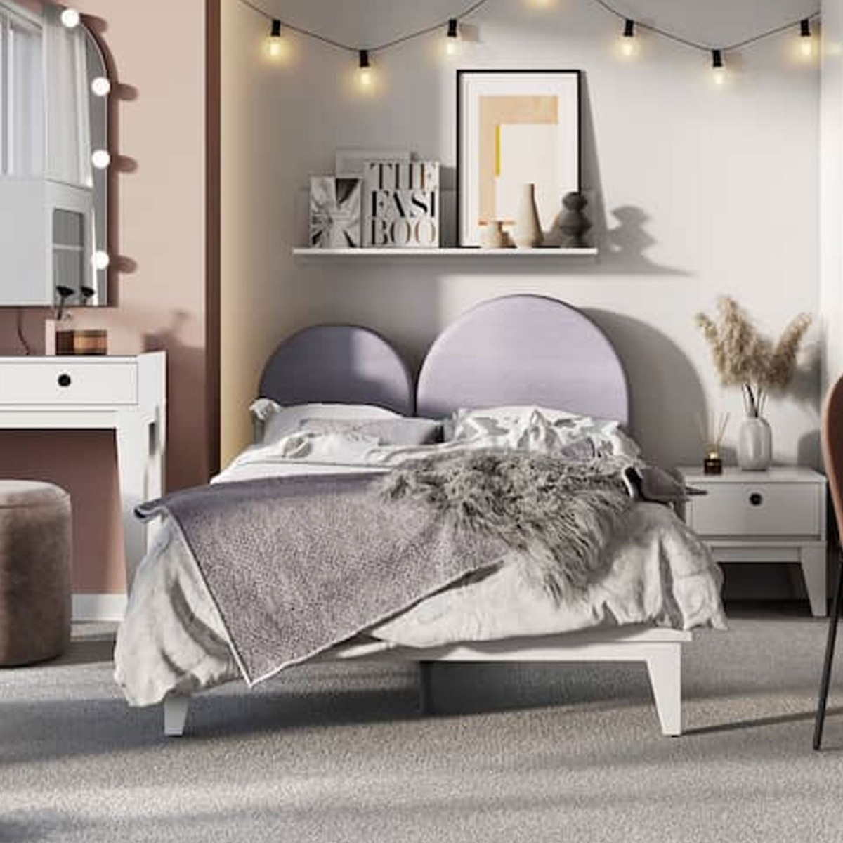 Palazzo Small Double Bed Frame - White - Art Nest