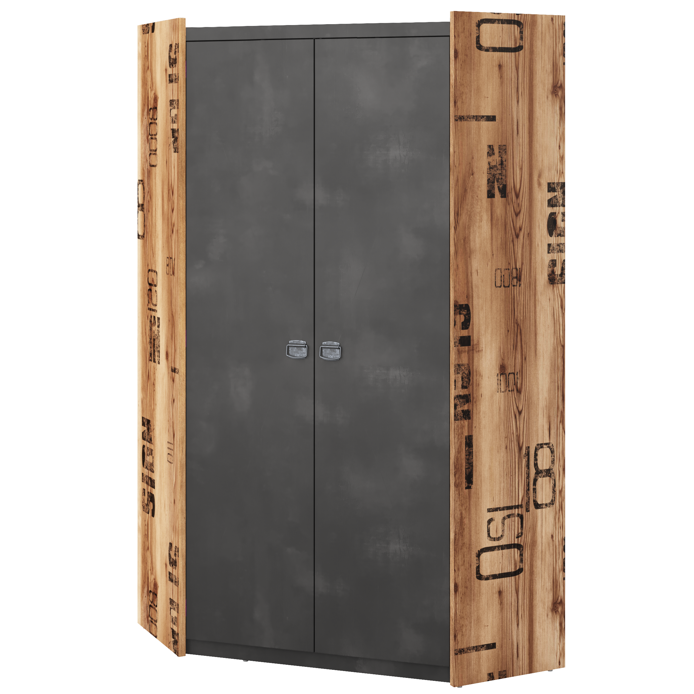 Corner Wardrobe - FERNIE 2 Door Wardrobe Canyon Alpine Spruce 97cm - Art Nest