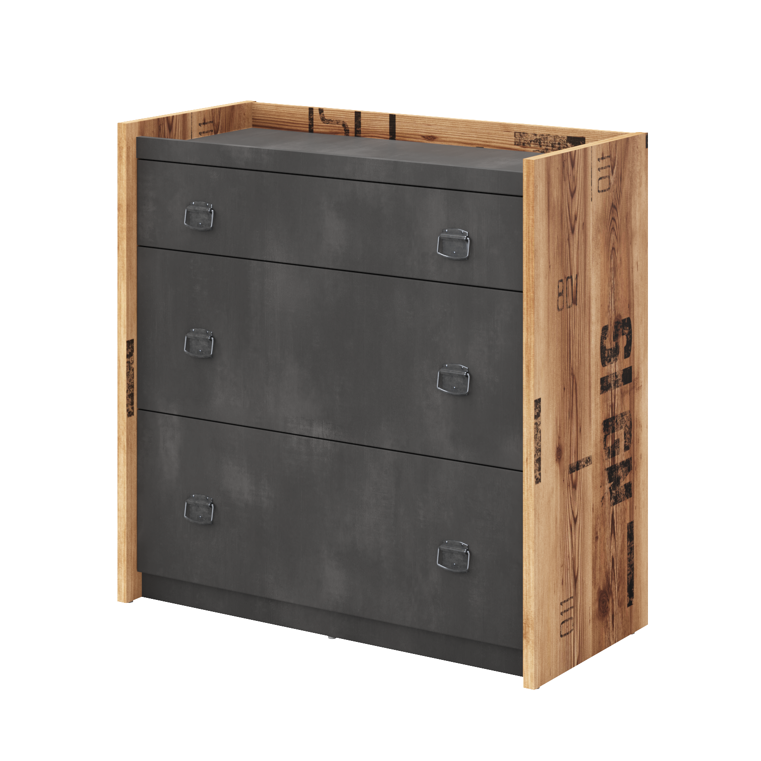 FERNIE Pine Finish Chest of Drawers - Medium-sized, 6 Drawers - Art Nest