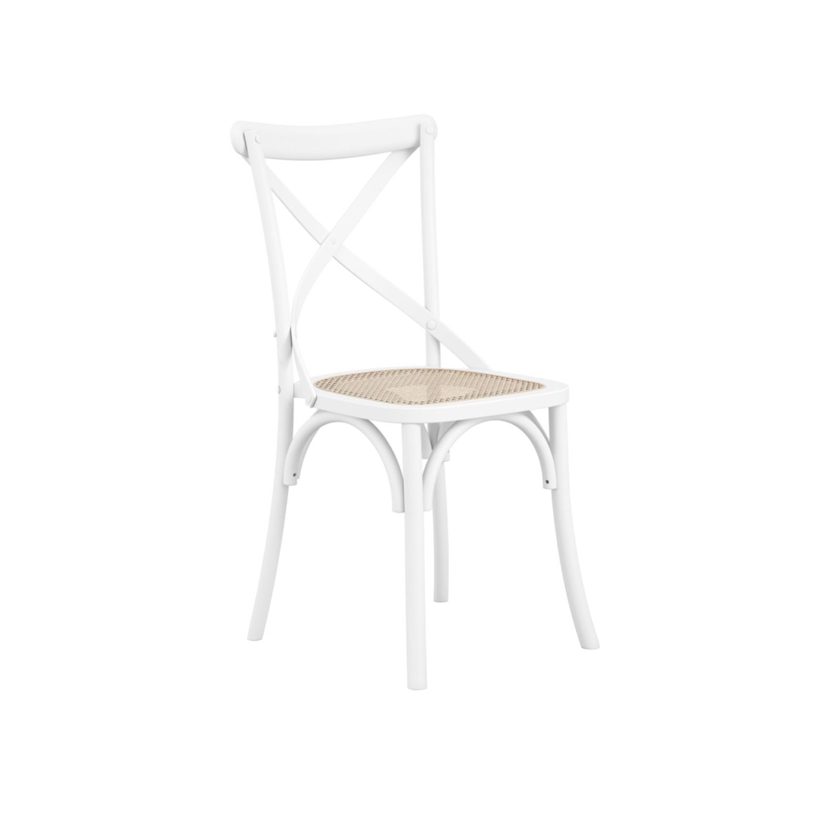 Schrader Cane Dining Chair White - Set of 2 - Leeds Plywood