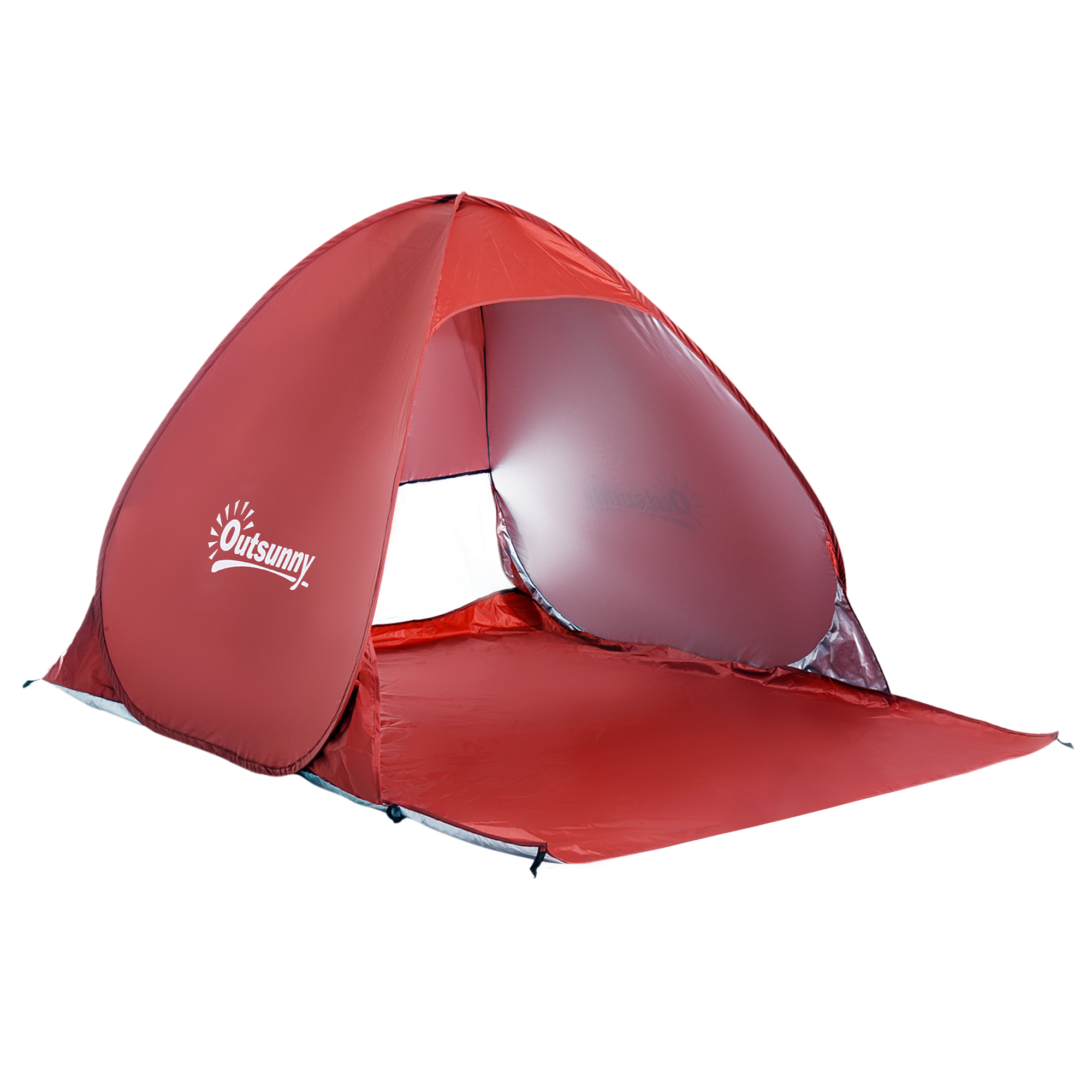 Pop-up Portable Beach Hiking UV Protection Patio Sun Shade Shelter Tent for 2-3 Person-Red - Life Essentials