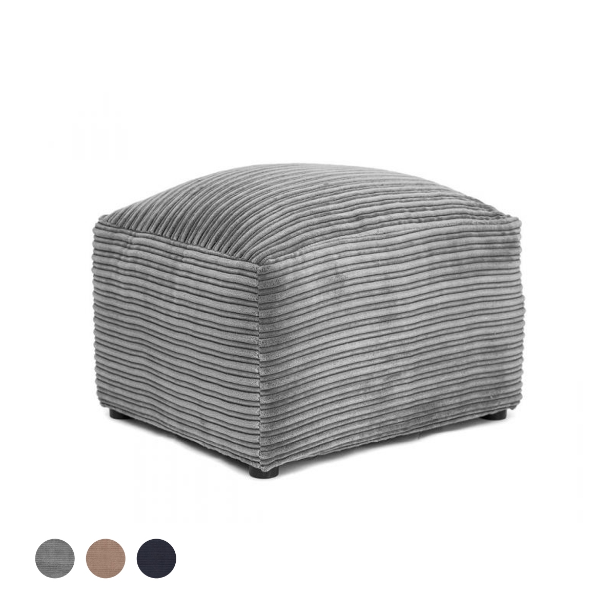Porto Jumbo Cord Footstool - Grey - Interior Masters