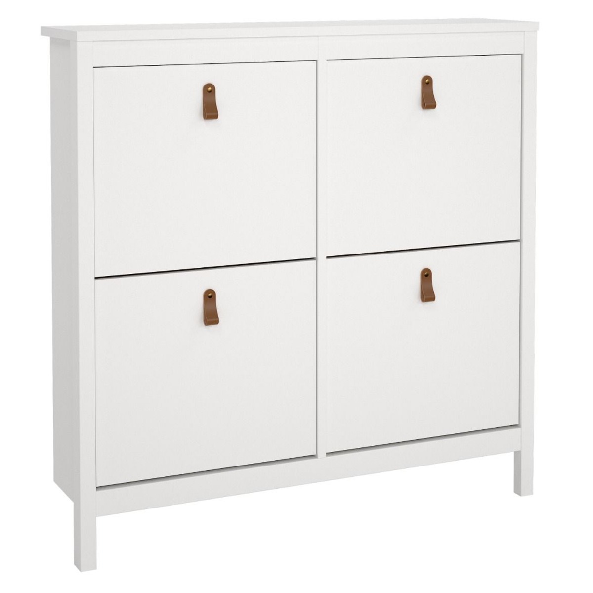 Barcelona Shoe cabinet 4 compartments in White - White - Rosalind Collection