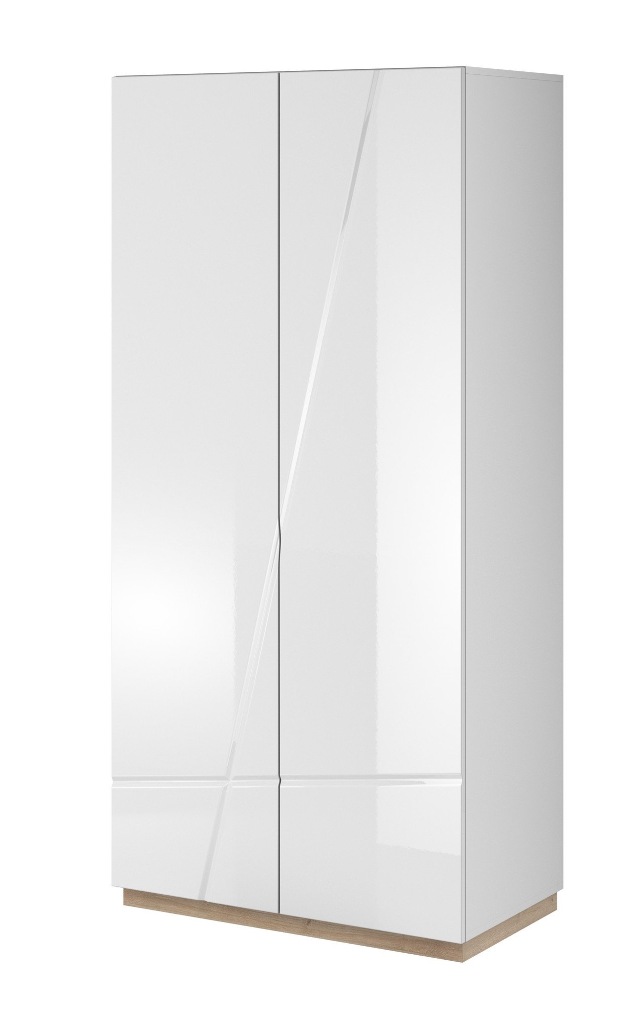 Wardrobe - FANTOM 2 Door Wardrobe White 90cm - Interior Savant