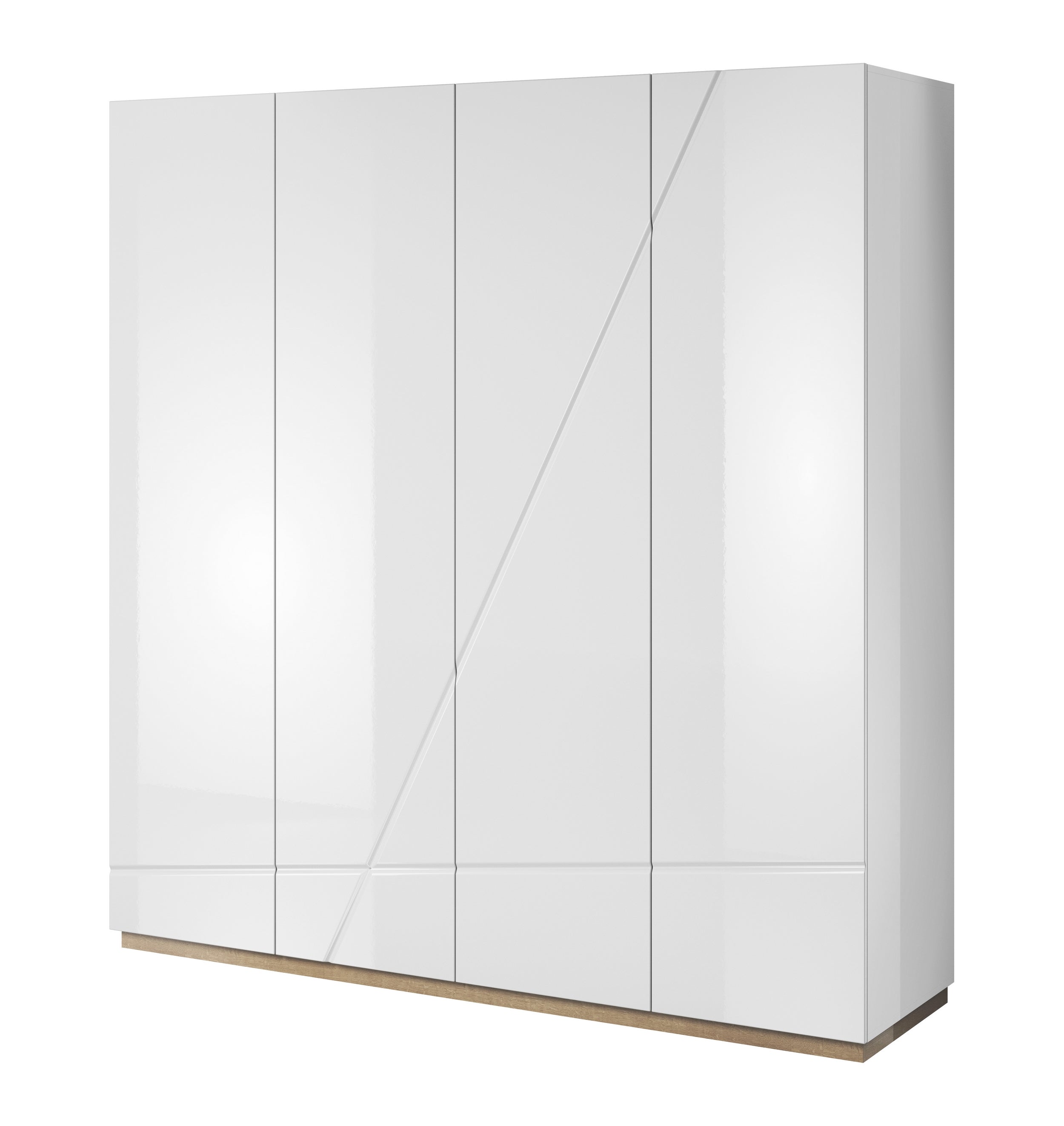 Wardrobe - FORD 4 Door Wardrobe White 200cm - Art Nest