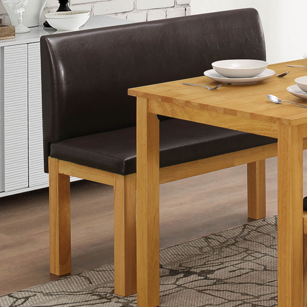 Apex Amity Straight Bench with Back - Natural Oak - Sigrid Mills