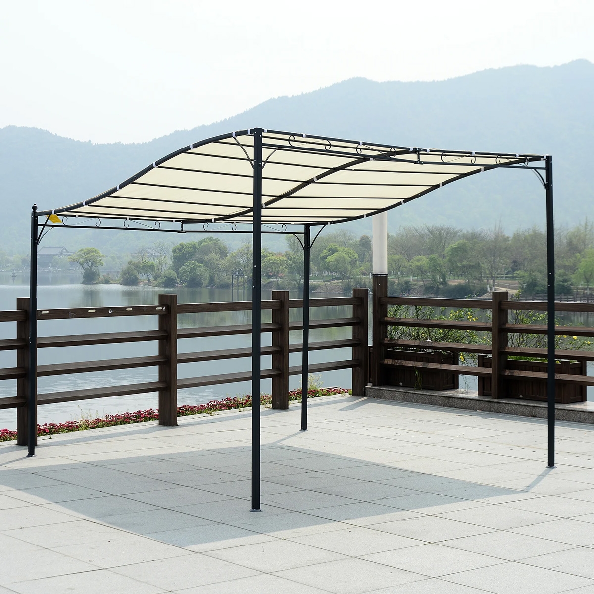 3x3m Wall Mounted Garden Porch Gazebo - The Garden Savant