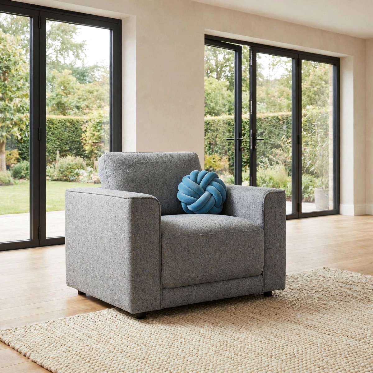COMBE Fabric Armchair - Grey