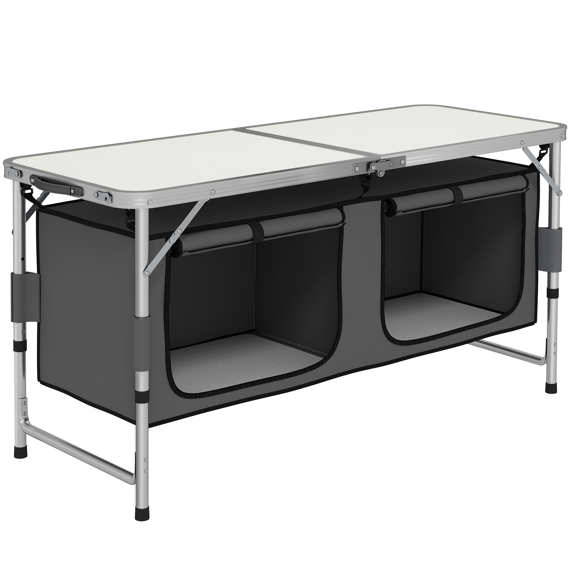 Adjustable Aluminum Picnic Table-Pebbles White - Life Essentials