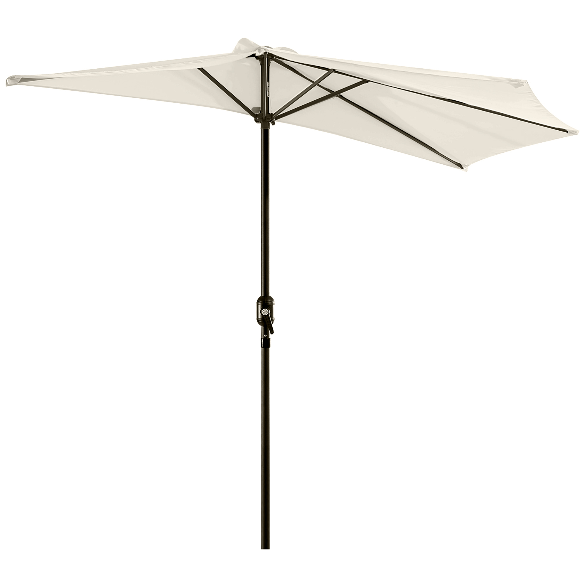 3 m Half Round Umbrella Parasol-White - Life Essentials