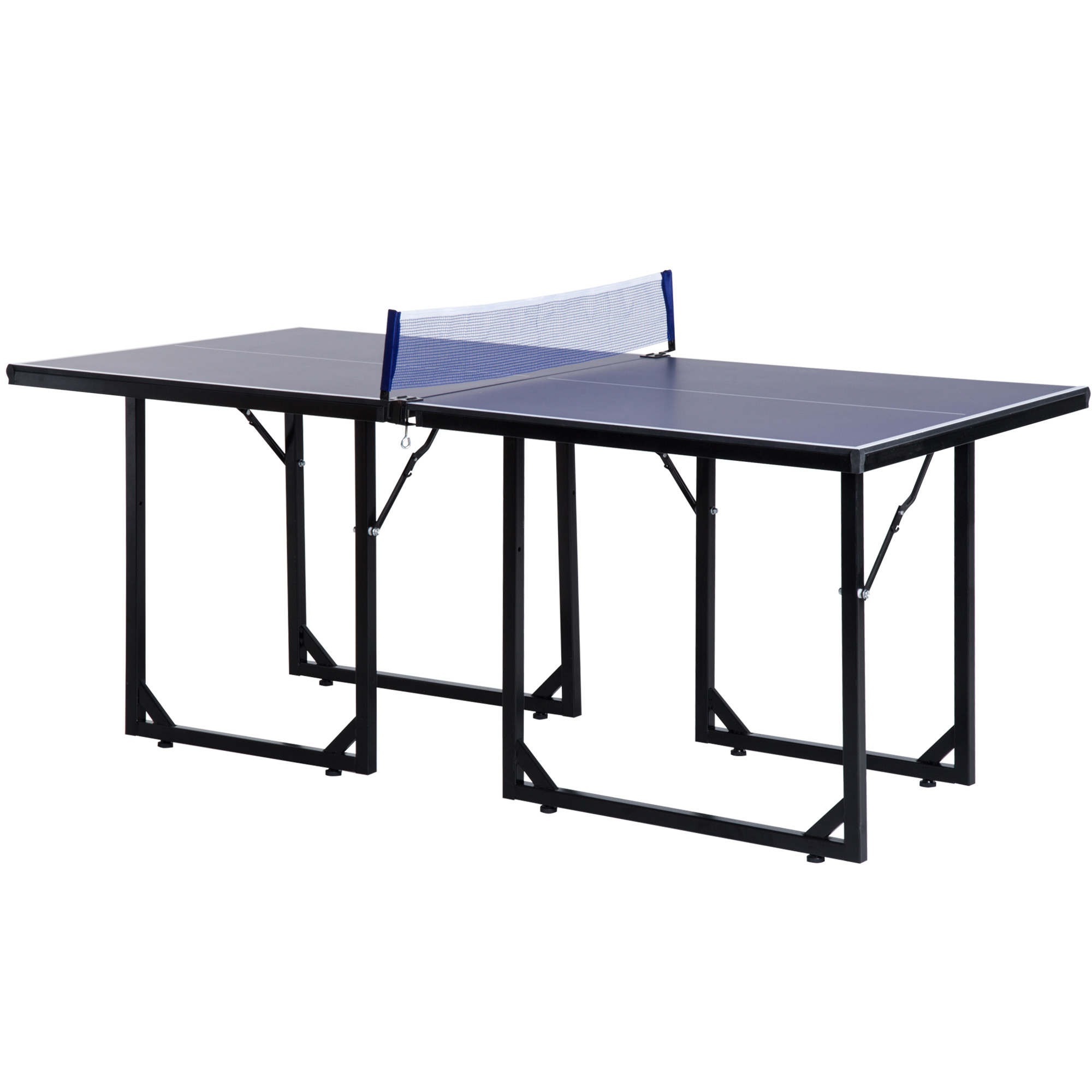 Folding Mini Table Tennis/Ping Pong Table Set-Black/Blue - Life Essentials