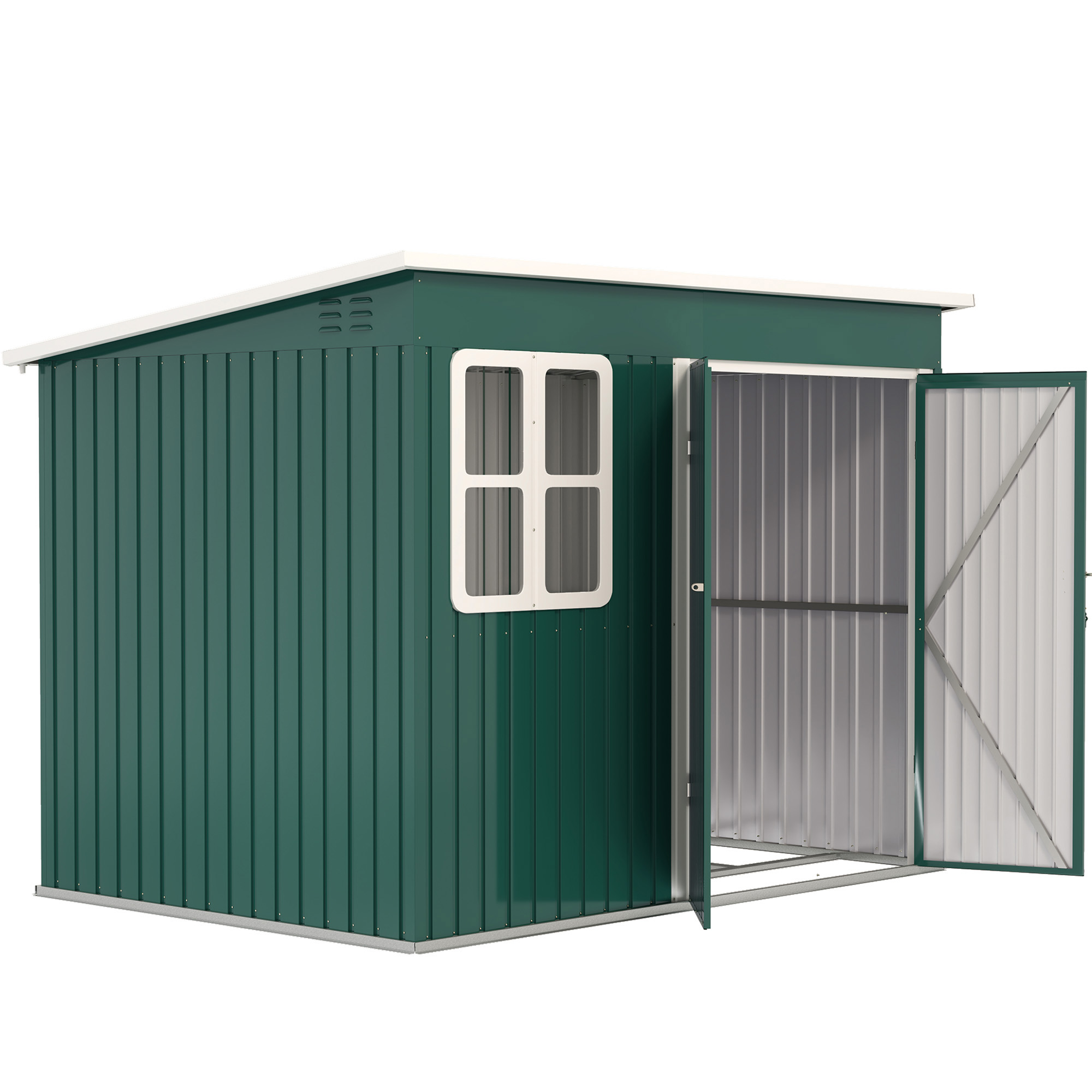 SUNVISTA Storage Shed Galvanised Steel Garden Shed Green - Life Essentials