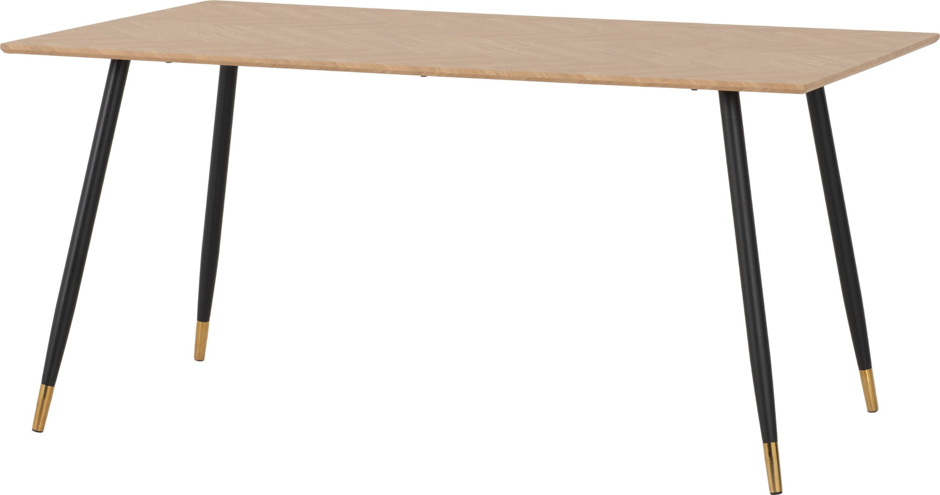 Hamilton Large Dining Table - Oak Effect Black - Budget Deals