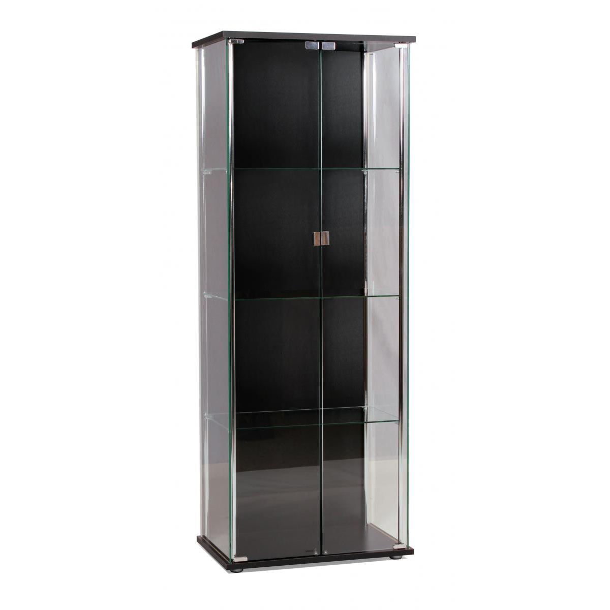 Brighton Chrome and Black Display 2 Doors Cabinet - Sigrid Mills