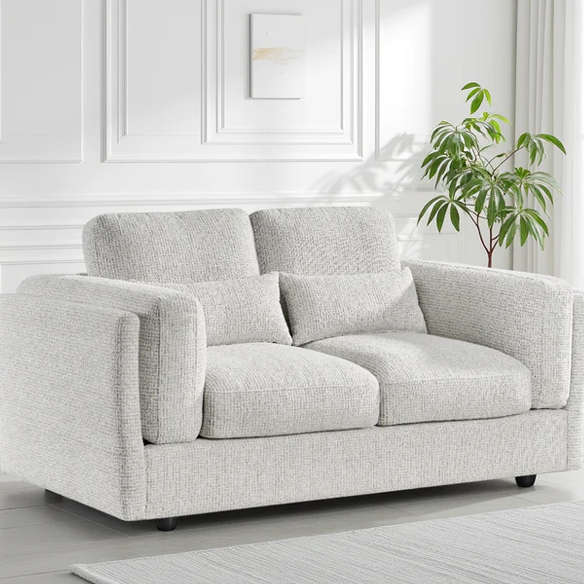 HAVERIO Fabric 2 Seater Sofa - Beige - Sofa So Good
