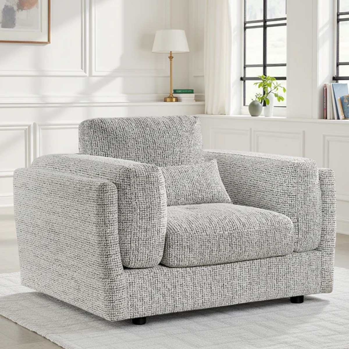 HAVERIO Fabric Armchair - Grey - Sofa So Good