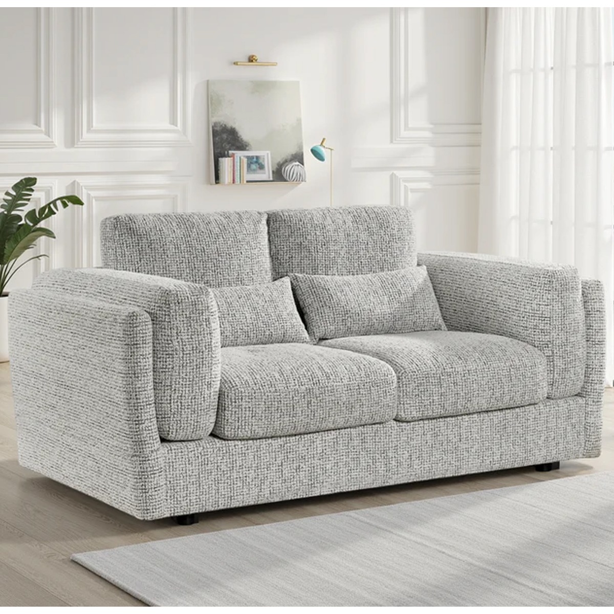 HAVERIO Fabric 3 Seater Sofa - Grey - Sofa So Good