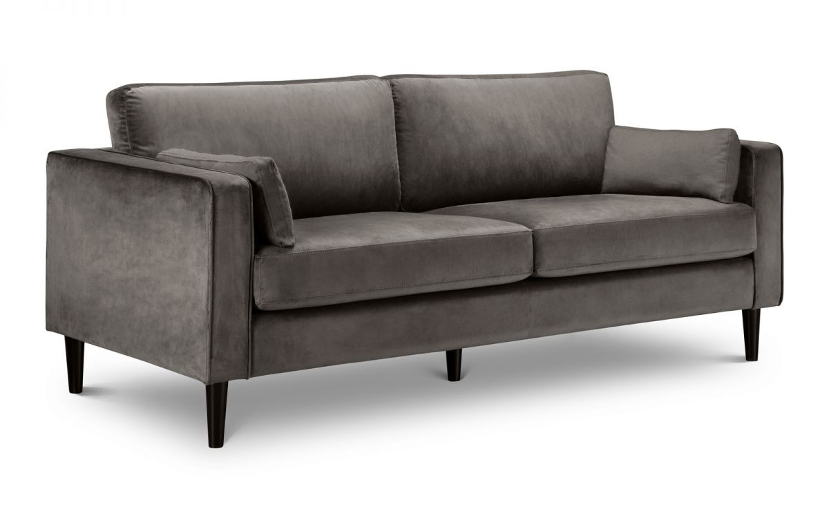 Hayward Grey Velvet 3-Seat Sofa - JB Collections