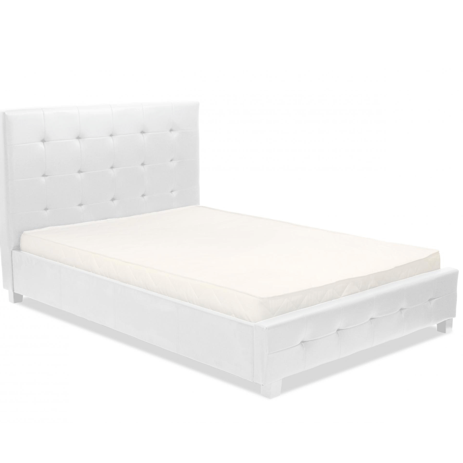 Marlow Classic PU Leather Bed Frame Stylish Comfort Timeless Elegance in White - King Size - Sigrid Mills
