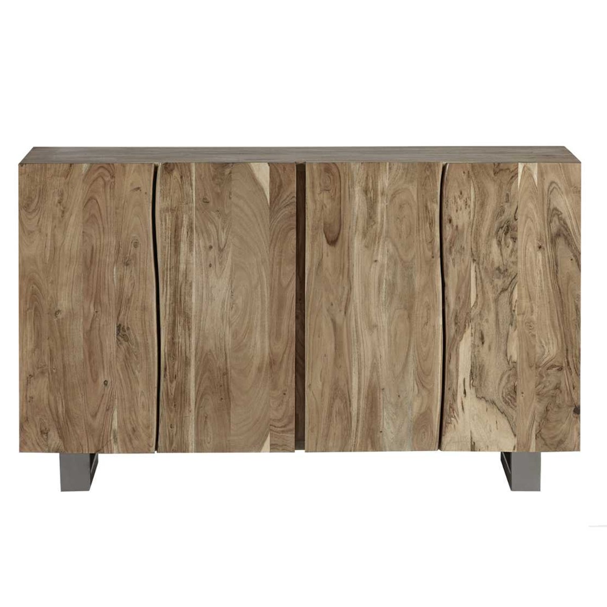 Maureen Black Metal Frame Solid Acacia Wood Large Sideboard - Elfrida Interiors