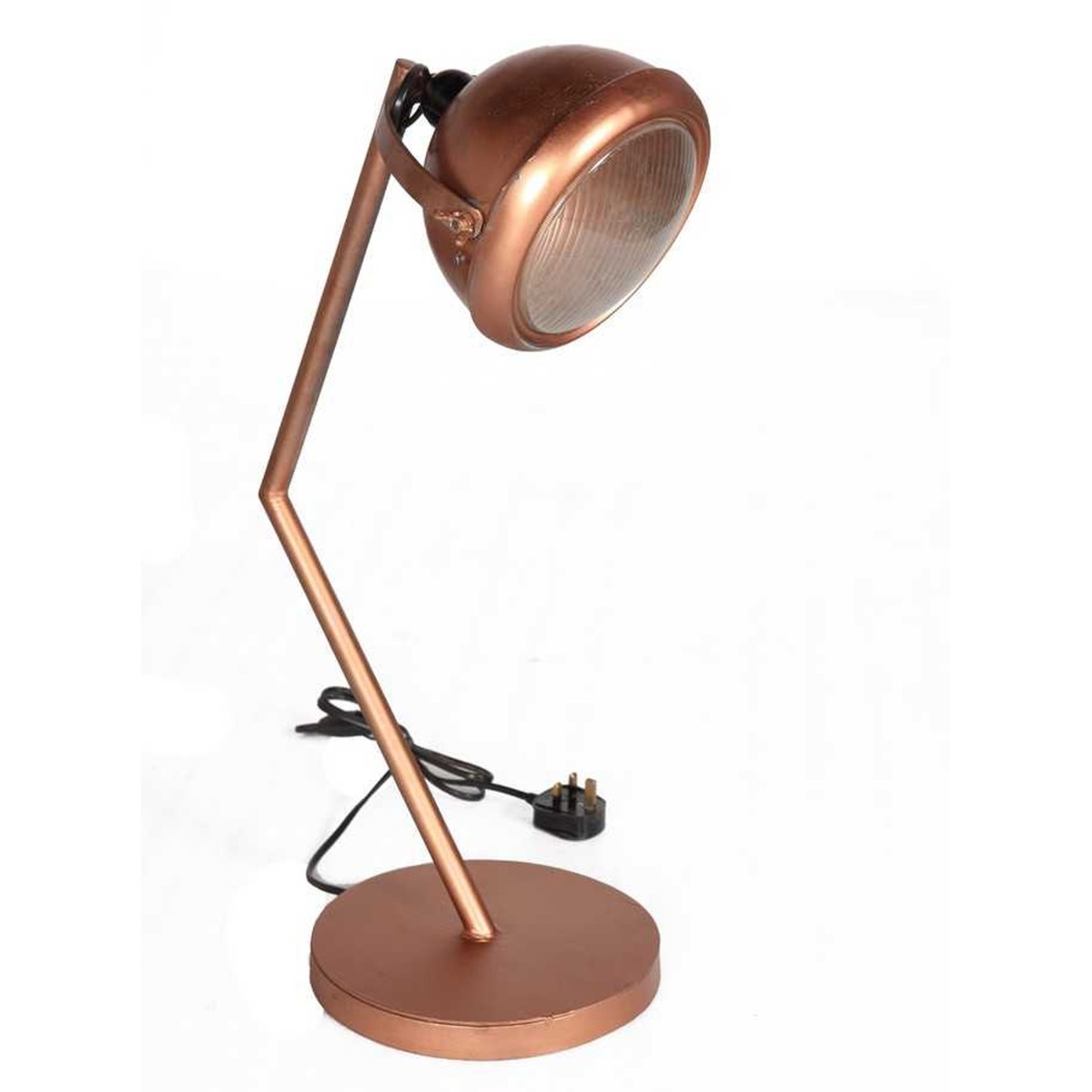 Lacquered Iron Round Table Lamp - Antique Brown - Elfrida Interiors