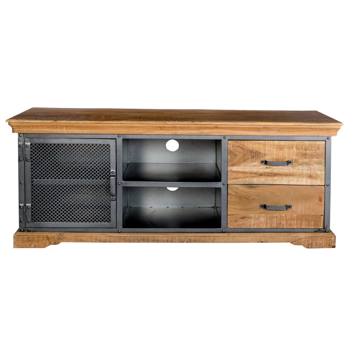 Mathew Industrial Style TV Media Unit with Door and Drawer - Elfrida Interiors