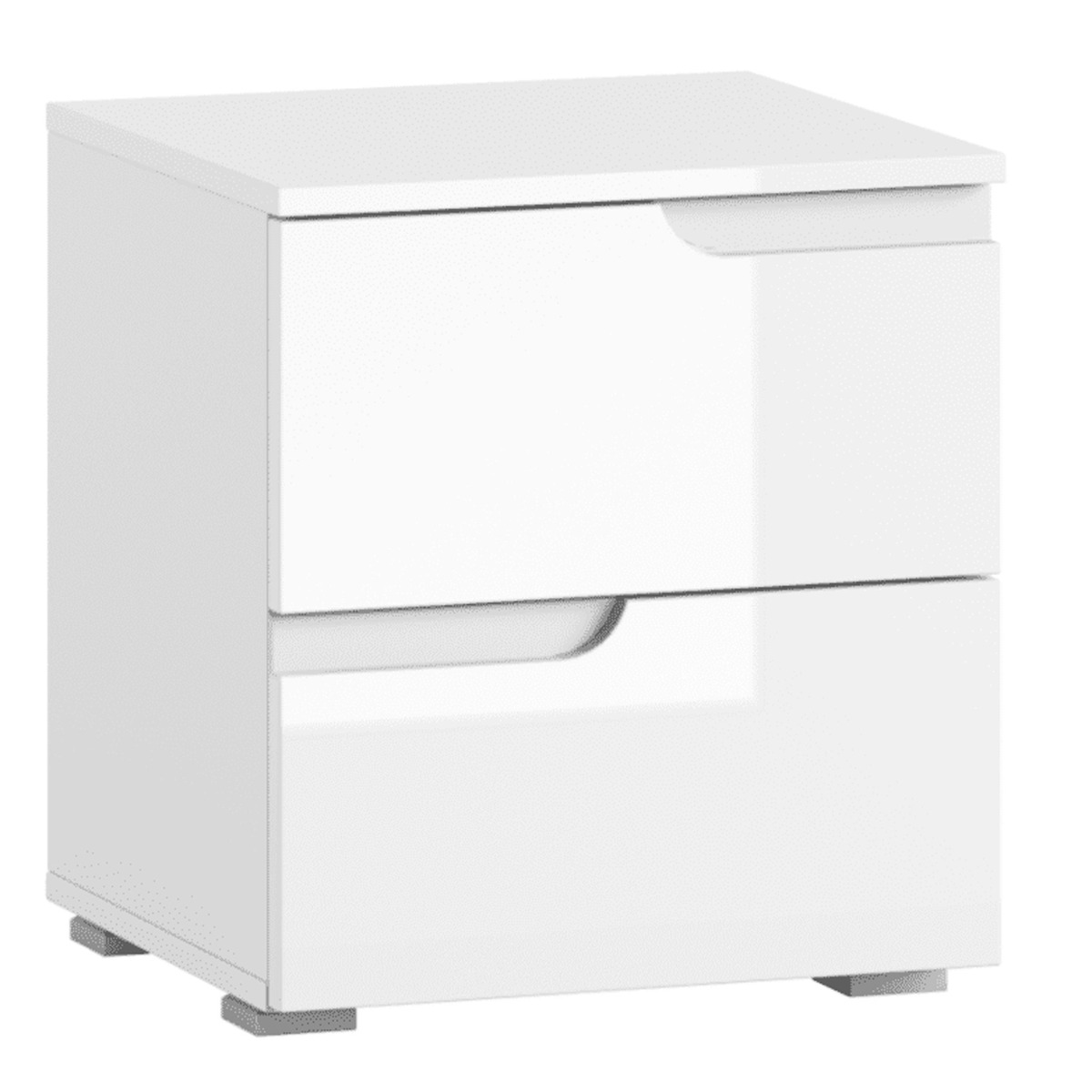 Bedside Table - VIKTORIA 2 Drawer Nightstand White 42cm - Dalton Home
