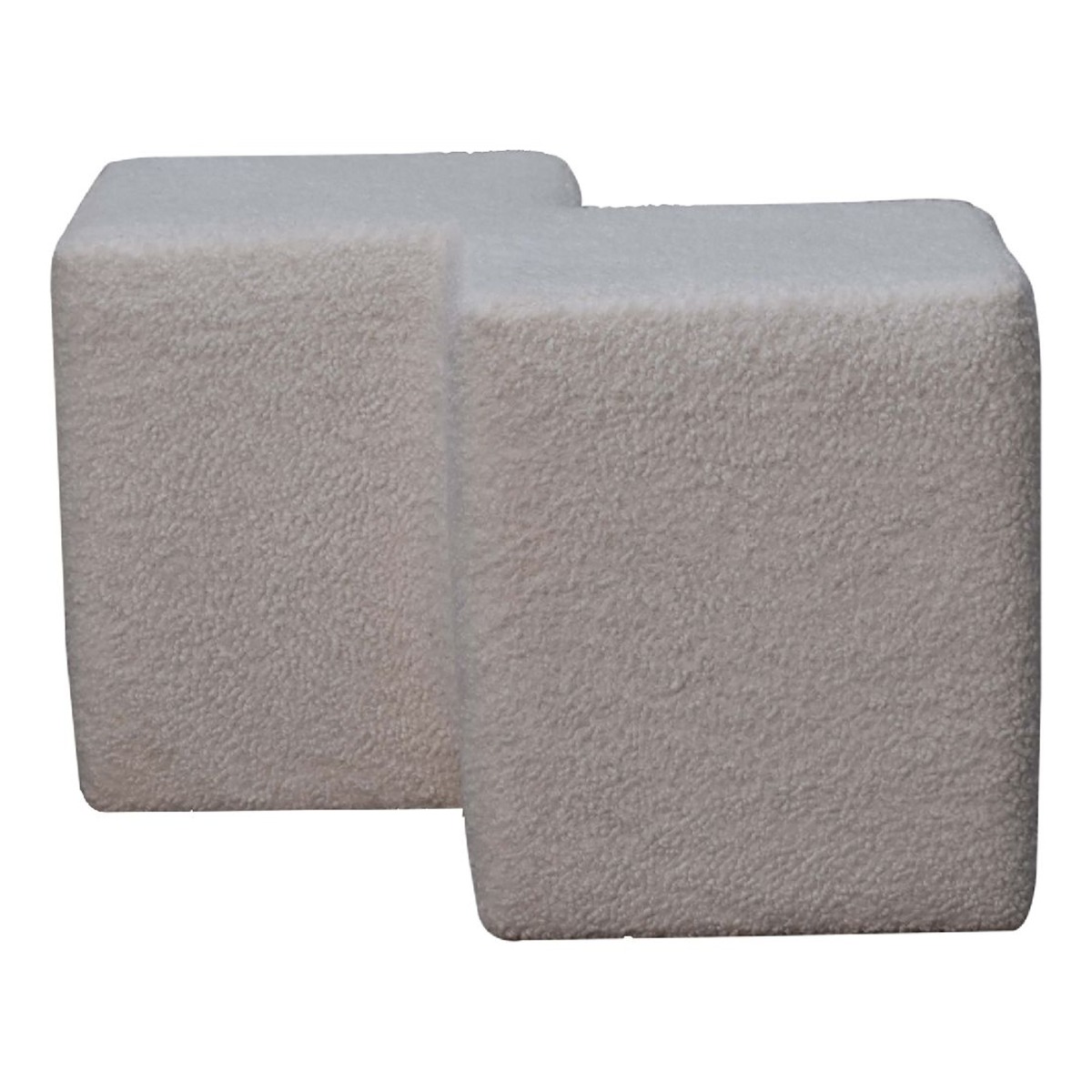 Sophisticated Twin-Shaped Footstool White Boucle - Beasley & Sons