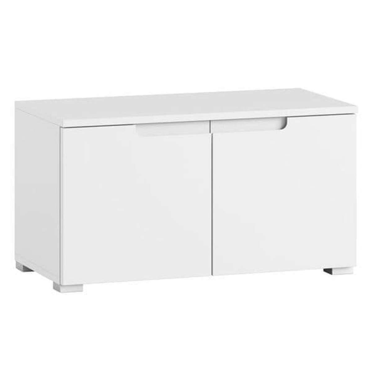 Viktoria High Gloss Hallway Storage Cupboard with 2 Doors - White - Dalton Home