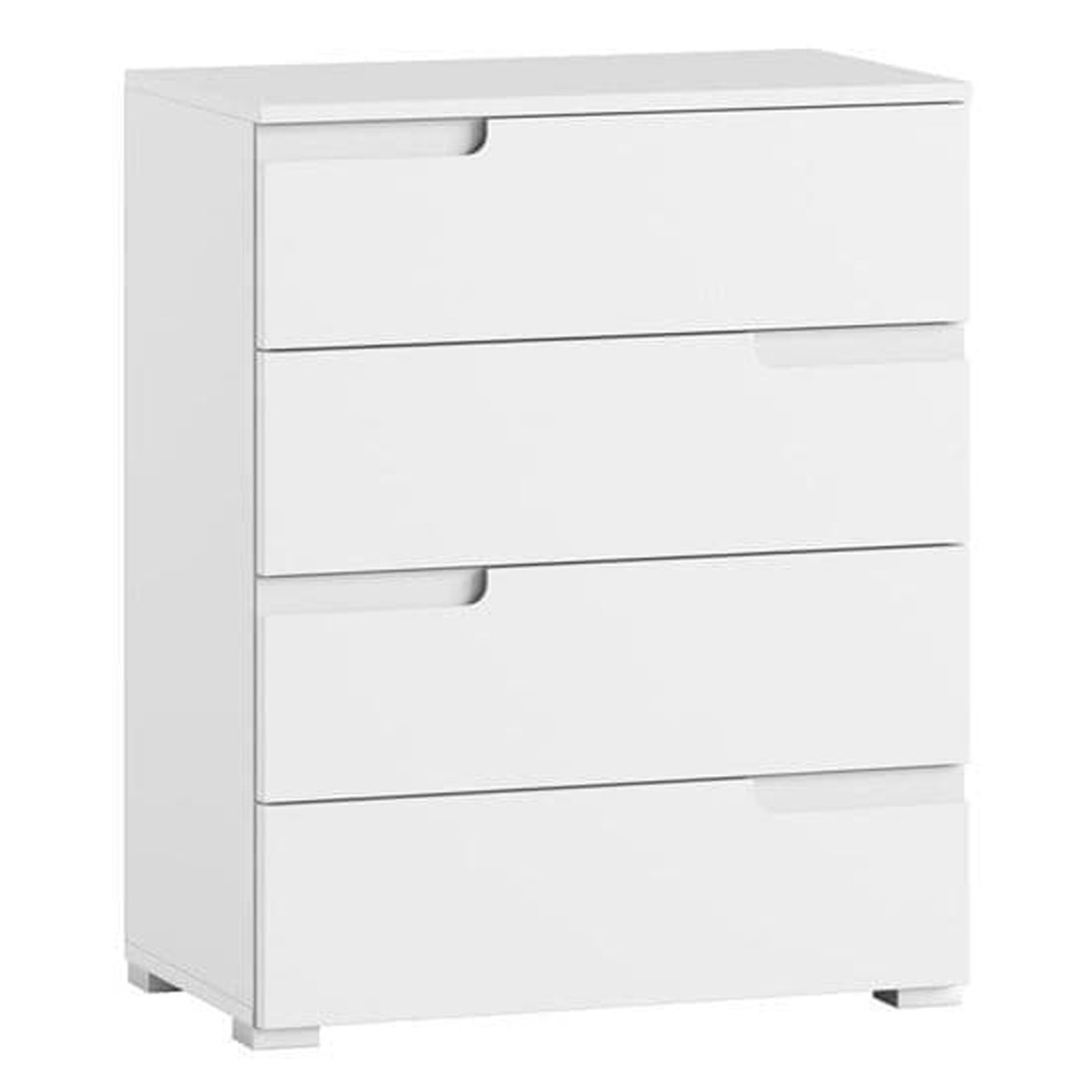 Viktoria High Gloss 4 Drawers Chest - White - Dalton Home