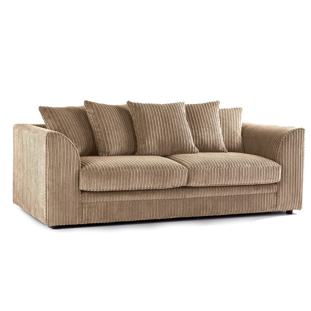 Oxford Scatter Back Full Jumbo Cord 3 Seater Sofa – Coffee and Other Colours - Home Done