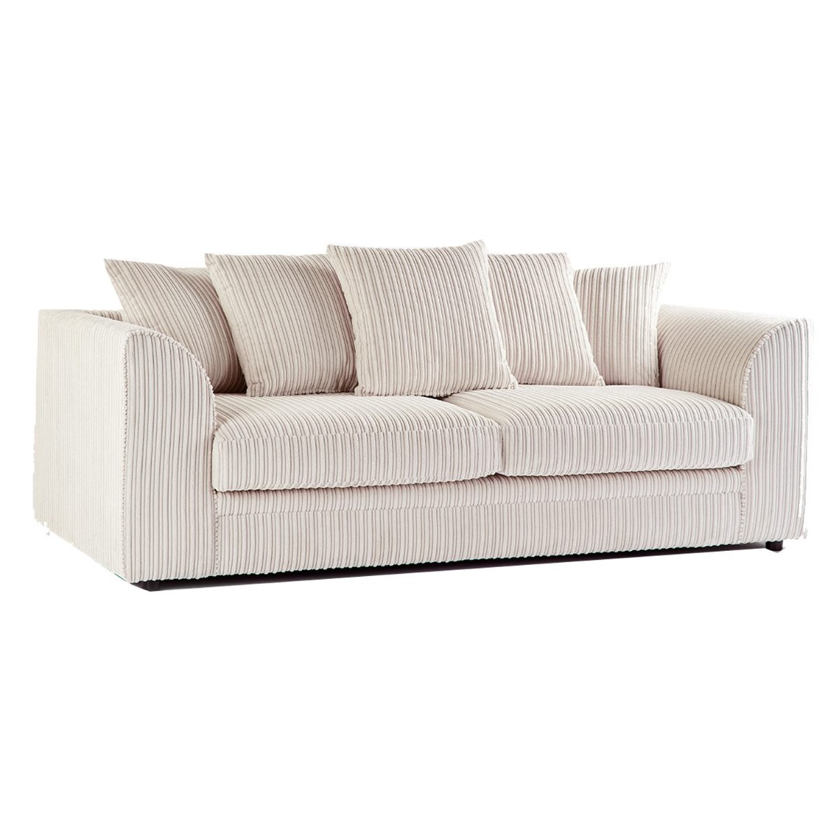Oxford Scatter Back Full Jumbo Cord 3 Seater Sofa – Cream and Other Colours - Home Done