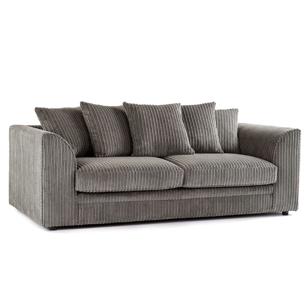 Oxford Scatter Back Full Jumbo Cord 3 Seater Sofa – Grey and Other Colours - Home Done