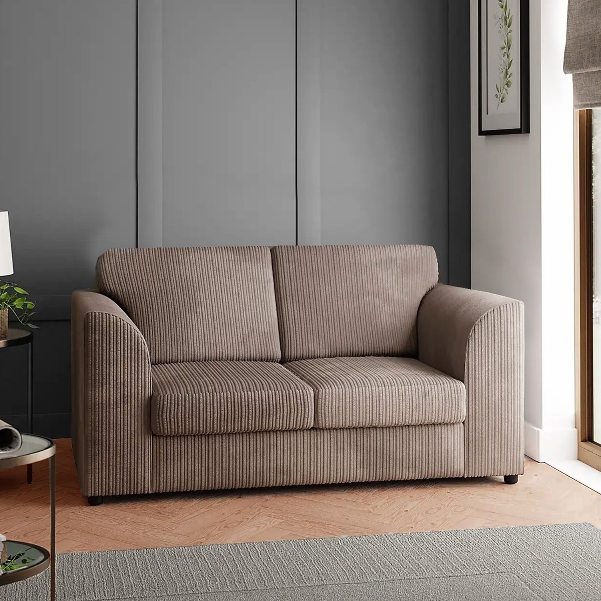 Oxford Luxury Fullback Jumbo Cord 2 Seater Sofa - Coffee and Other Colours - Home Done