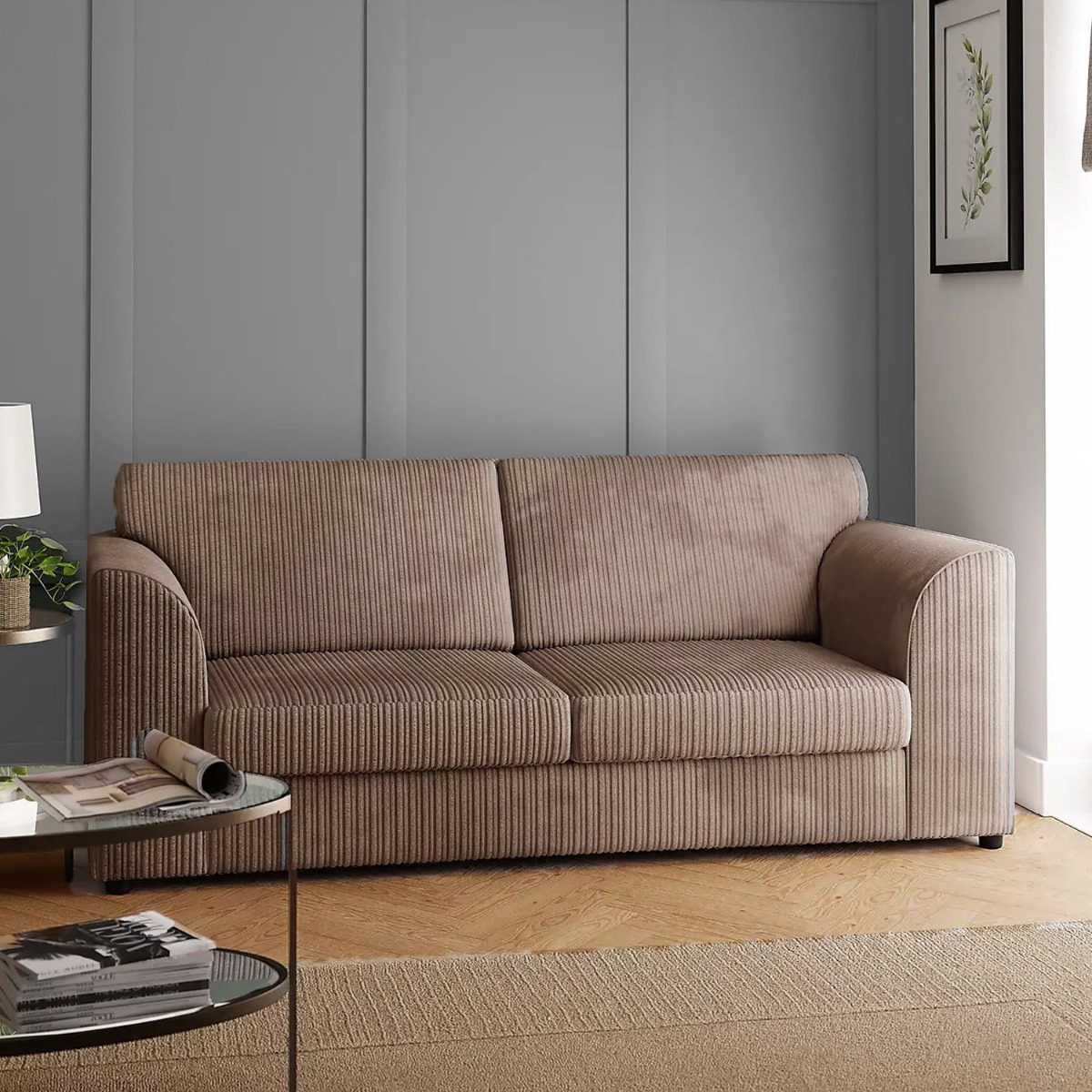 Oxford Luxury Fullback Jumbo Cord 3 Seater Sofa - Coffee and Other Colours - Home Done
