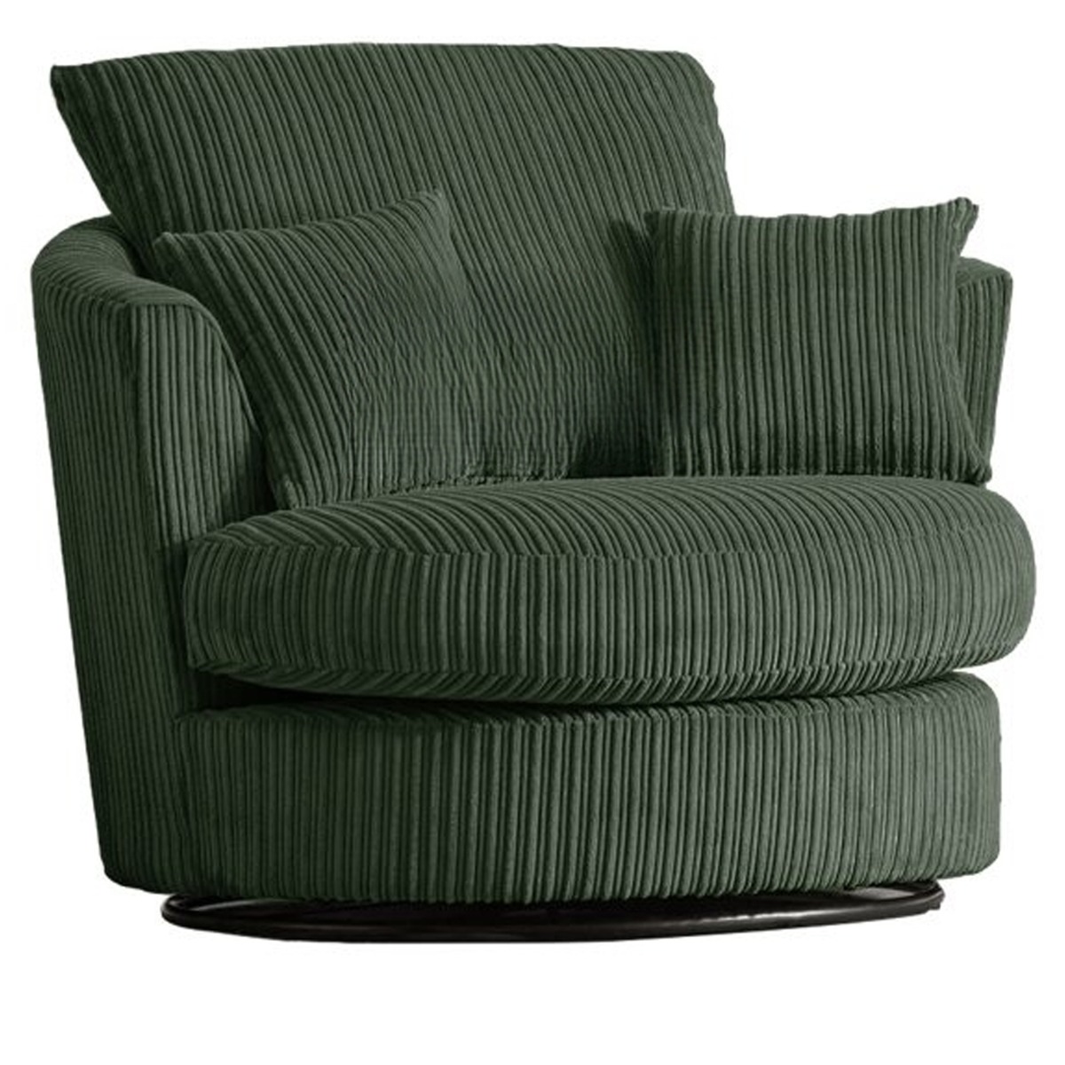 Colourful Oxford Cord Fabric Swivel Chair- Green and Other Colours - Home Done